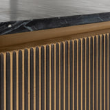 Ironville Gold Media Unit with Black Marble Top & Open Compartment by Richmond Interiors - Maison Rêves UK