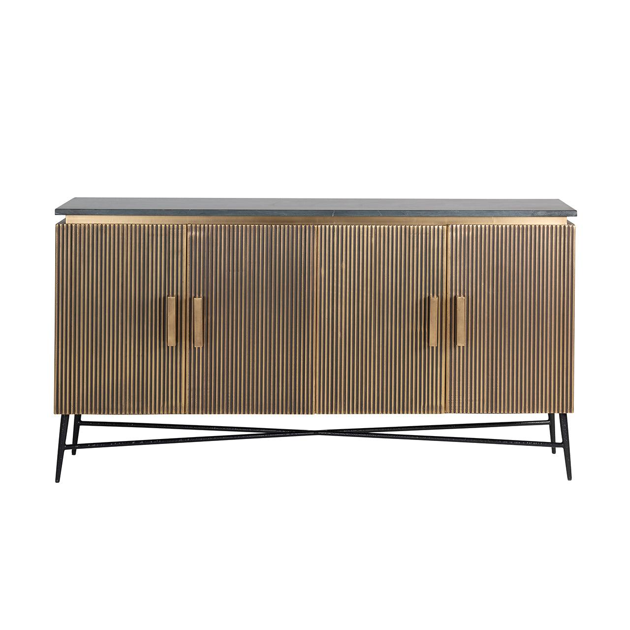 Ironville Gold Sideboard with Black Marble Top by Richmond Interiors - Maison Rêves UK