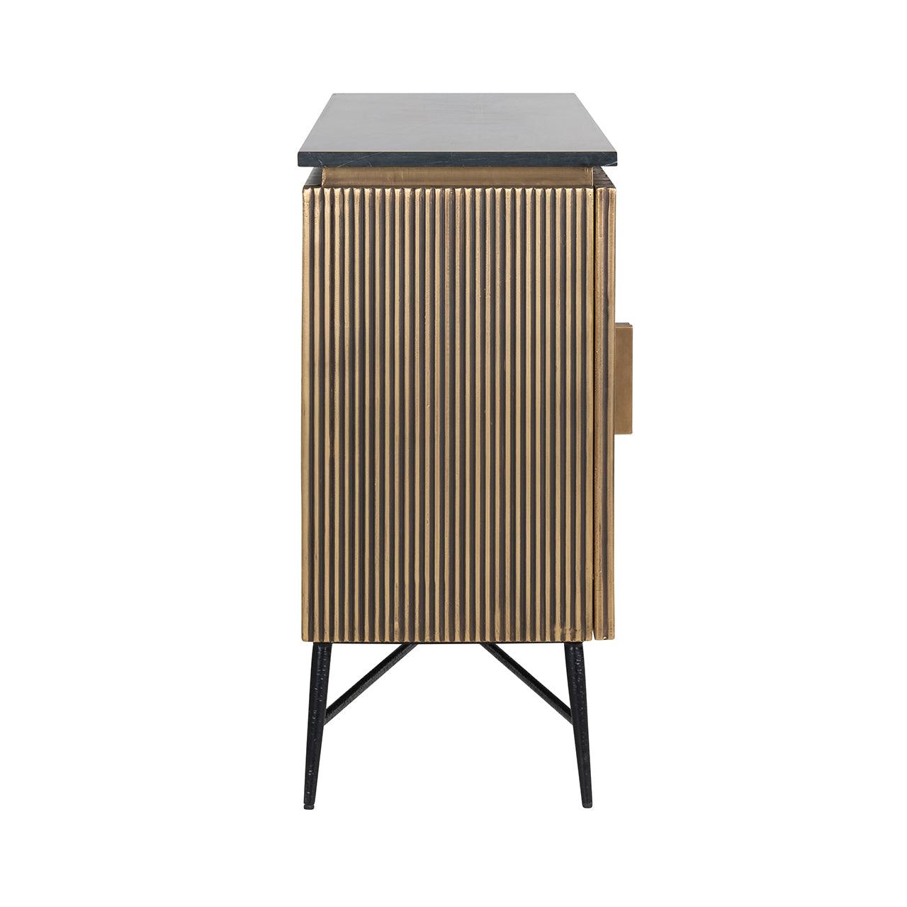 Ironville Gold Sideboard with Black Marble Top by Richmond Interiors - Maison Rêves UK