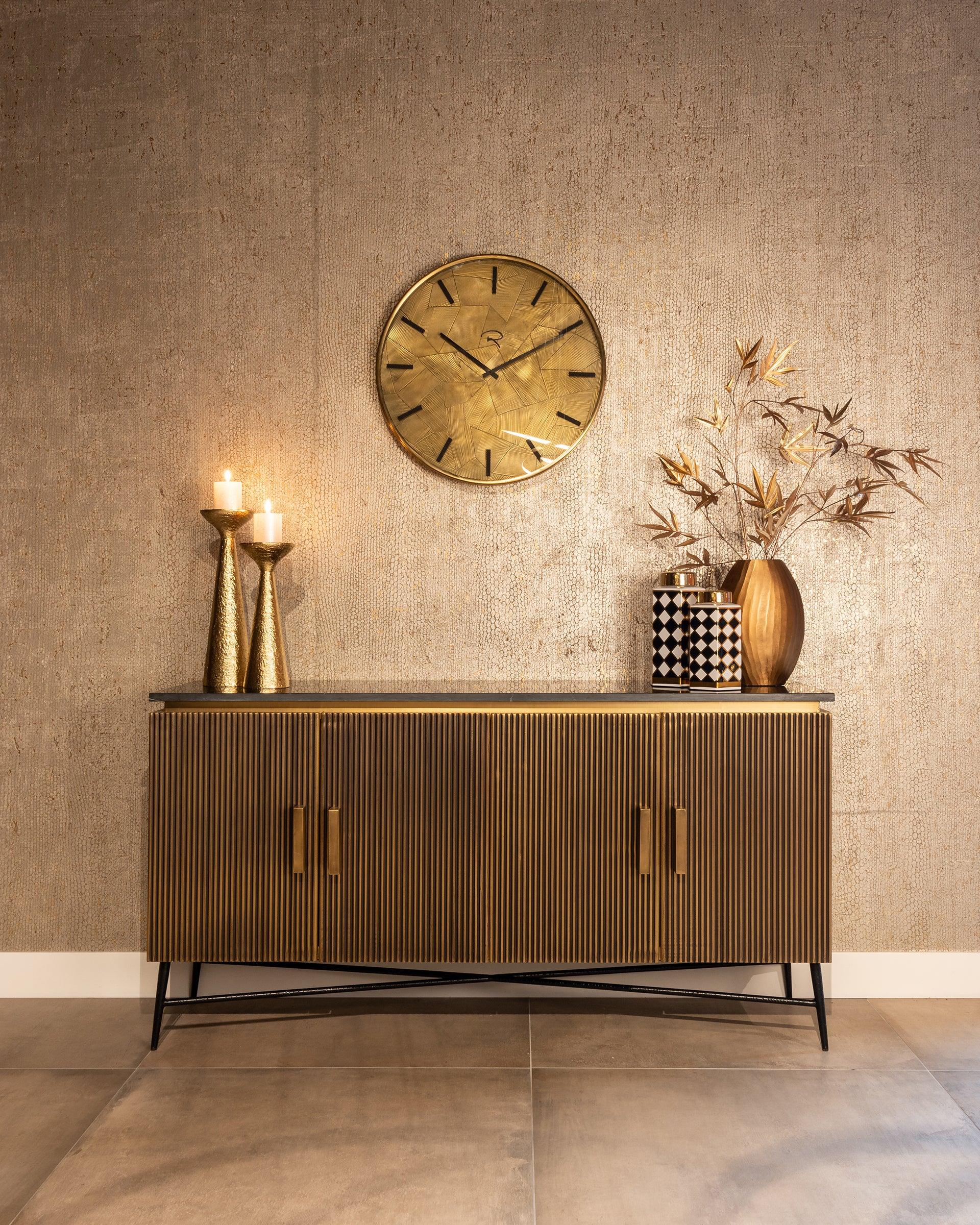 Ironville Gold Sideboard with Black Marble Top by Richmond Interiors - Maison Rêves UK