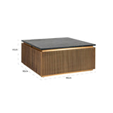 Ironville Square Gold Coffee Table with Black Marble Top by Richmond Interiors - Maison Rêves UK
