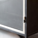 Kilworth Brushed Black Iron Sideboard with Glass Doors - Maison Rêves UK