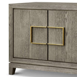 4-Door Sideboard in Textured Grey/Taupe Coloured Oak Veneer - interitower