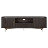 Luxor 2 Door 1 Drawer Brown Media Unit with Brushed Gold Feet by Richmond Interiors - Maison Rêves UK