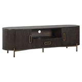 Luxor 2 Door 1 Drawer Brown Media Unit with Brushed Gold Feet by Richmond Interiors - Maison Rêves UK