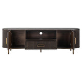 Luxor 2 Door 1 Drawer Brown Media Unit with Brushed Gold Feet by Richmond Interiors - Maison Rêves UK