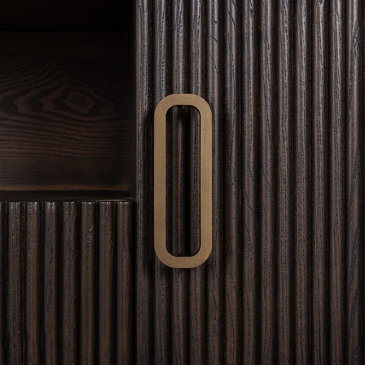 Luxor 2 Door 1 Drawer Brown Media Unit with Brushed Gold Feet by Richmond Interiors - Maison Rêves UK