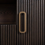 Luxor 2 Door 1 Drawer Brown Media Unit with Brushed Gold Feet by Richmond Interiors - Maison Rêves UK