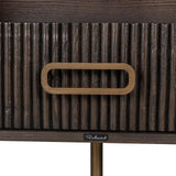 Luxor 2 Door 1 Drawer Brown Media Unit with Brushed Gold Feet by Richmond Interiors - Maison Rêves UK