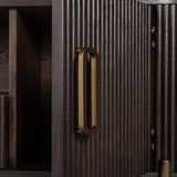 Luxor 2 Door 1 Drawer Brown Media Unit with Brushed Gold Feet by Richmond Interiors - Maison Rêves UK