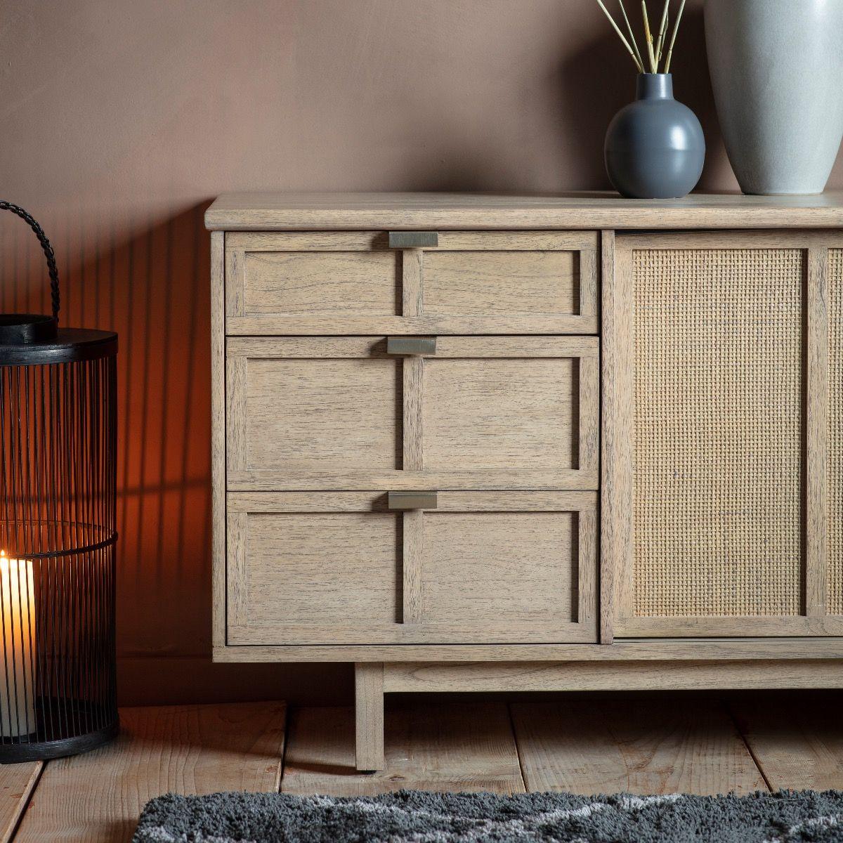 Mariposa 3 Drawer 2 Door Wooden Sideboard - Maison Rêves UK
