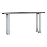 Marvena Acacia Wood Top Console Table Grey - Maison Rêves UK