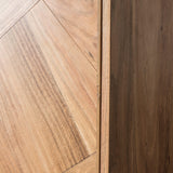 Mirage 2 Door Acacia Wood Drinks Cabinet with Black Metal Legs - Maison Rêves UK