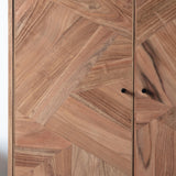Mirage 2 Door Acacia Wood Drinks Cabinet with Black Metal Legs - Maison Rêves UK