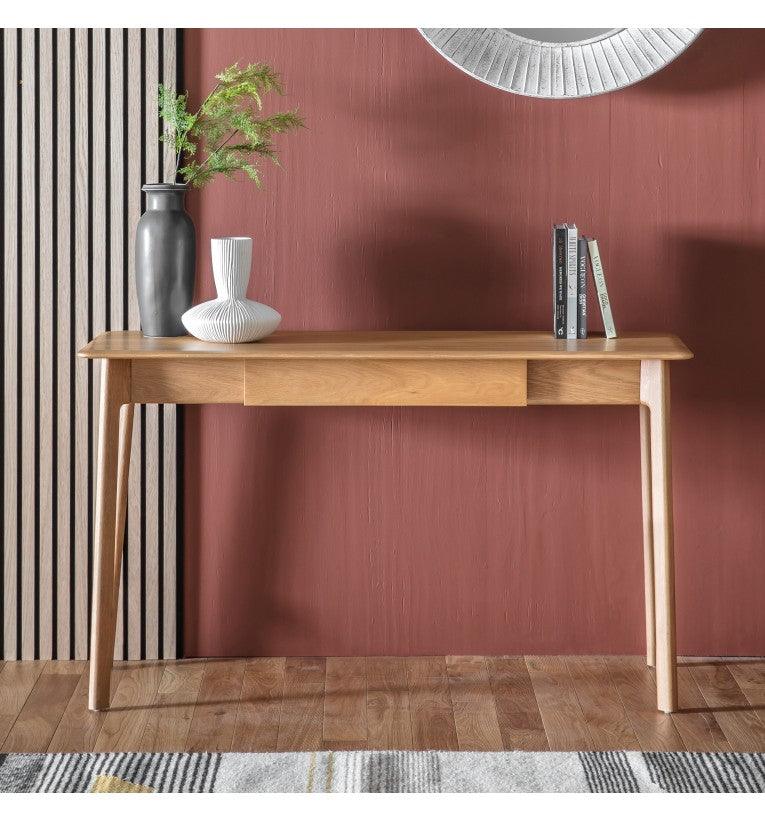 Modera 1 Drawer Solid Oak Desk - Maison Rêves UK