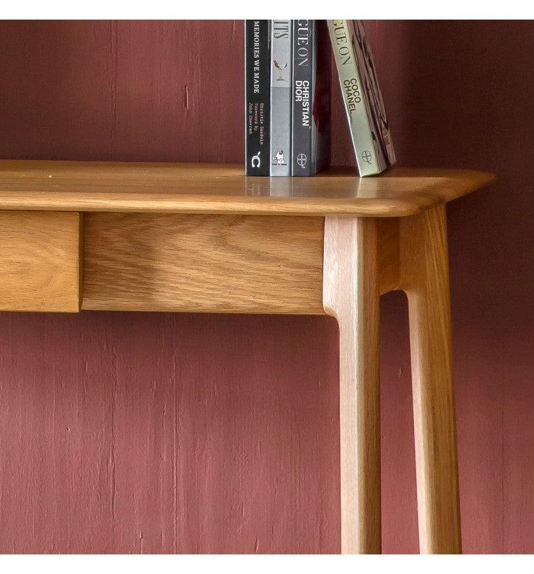Modera 1 Drawer Solid Oak Desk - Maison Rêves UK