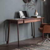 Modera 1 Drawer Solid Oak Desk Walnut - Maison Rêves UK