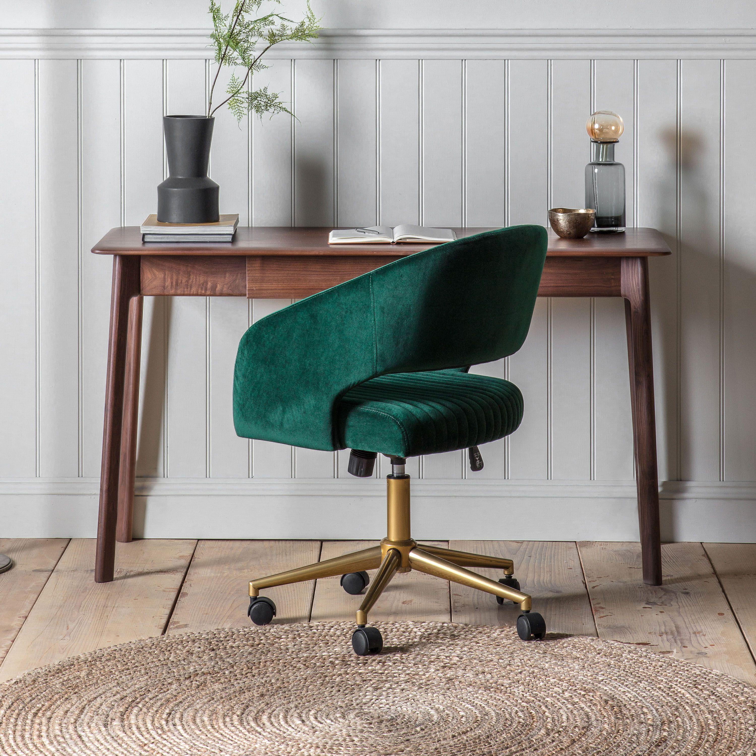 Modera 1 Drawer Solid Oak Desk Walnut - Maison Rêves UK