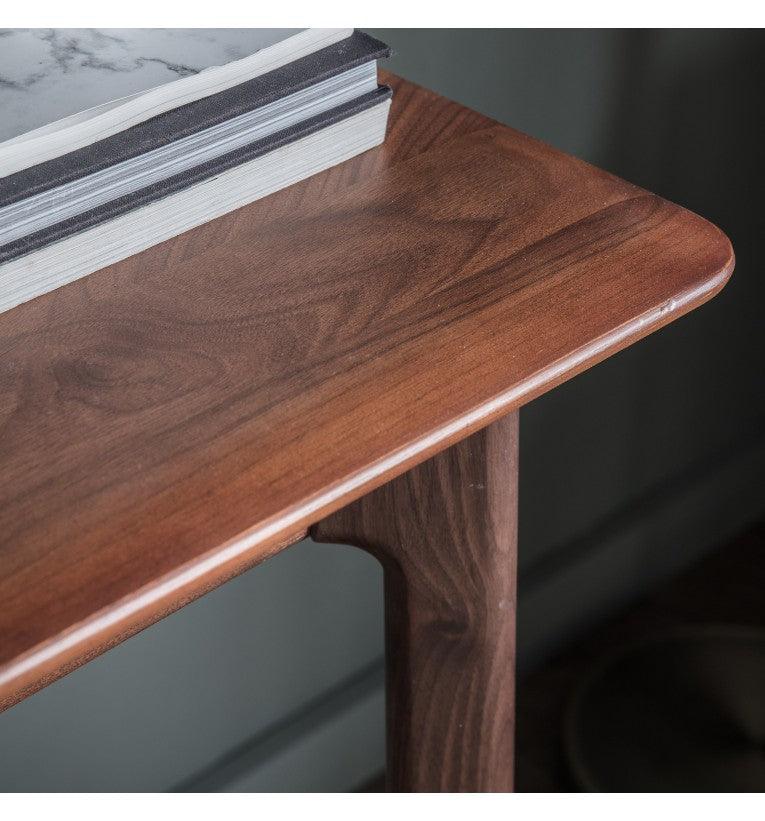Modera 1 Drawer Solid Oak Desk Walnut - Maison Rêves UK
