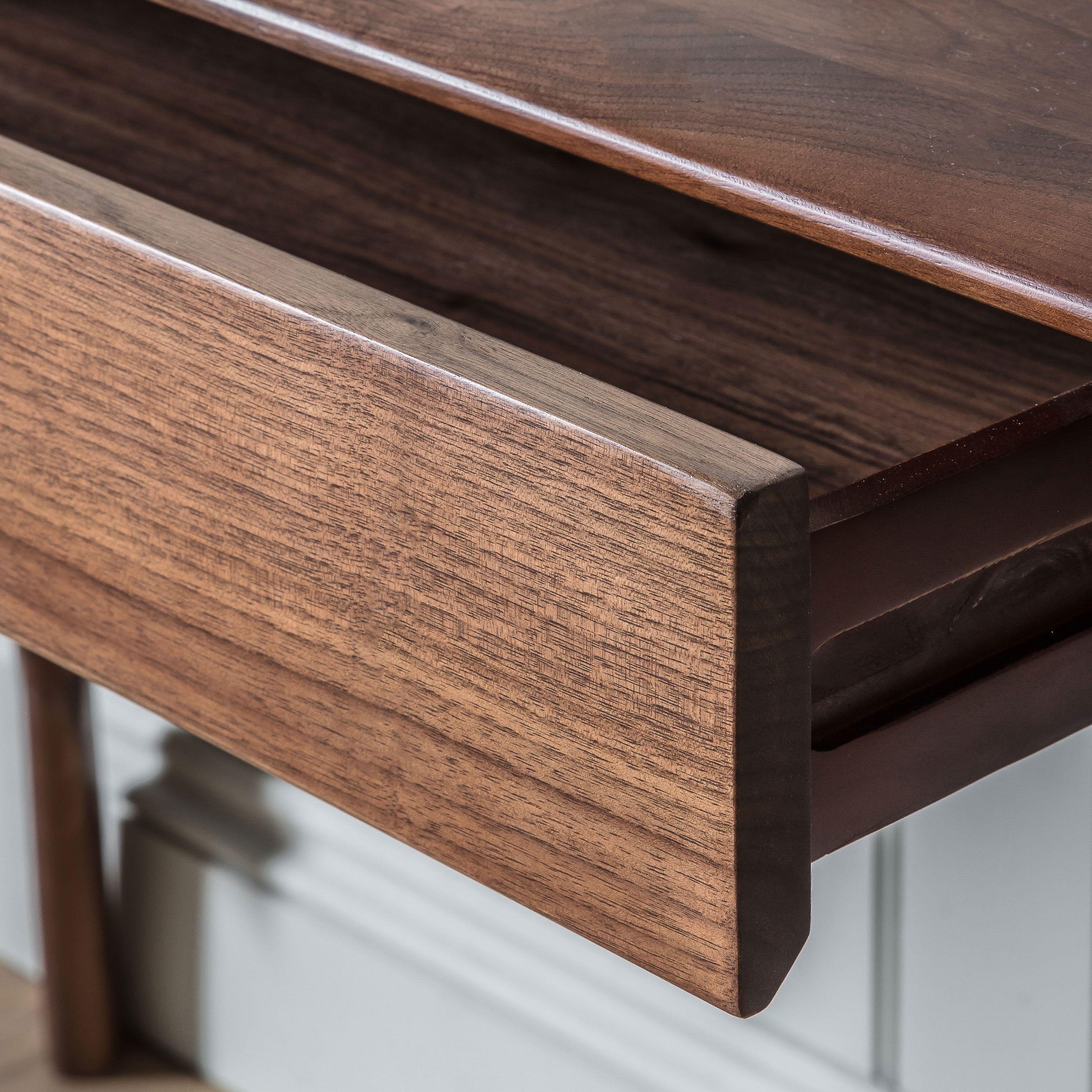 Modera 1 Drawer Solid Oak Desk Walnut - Maison Rêves UK