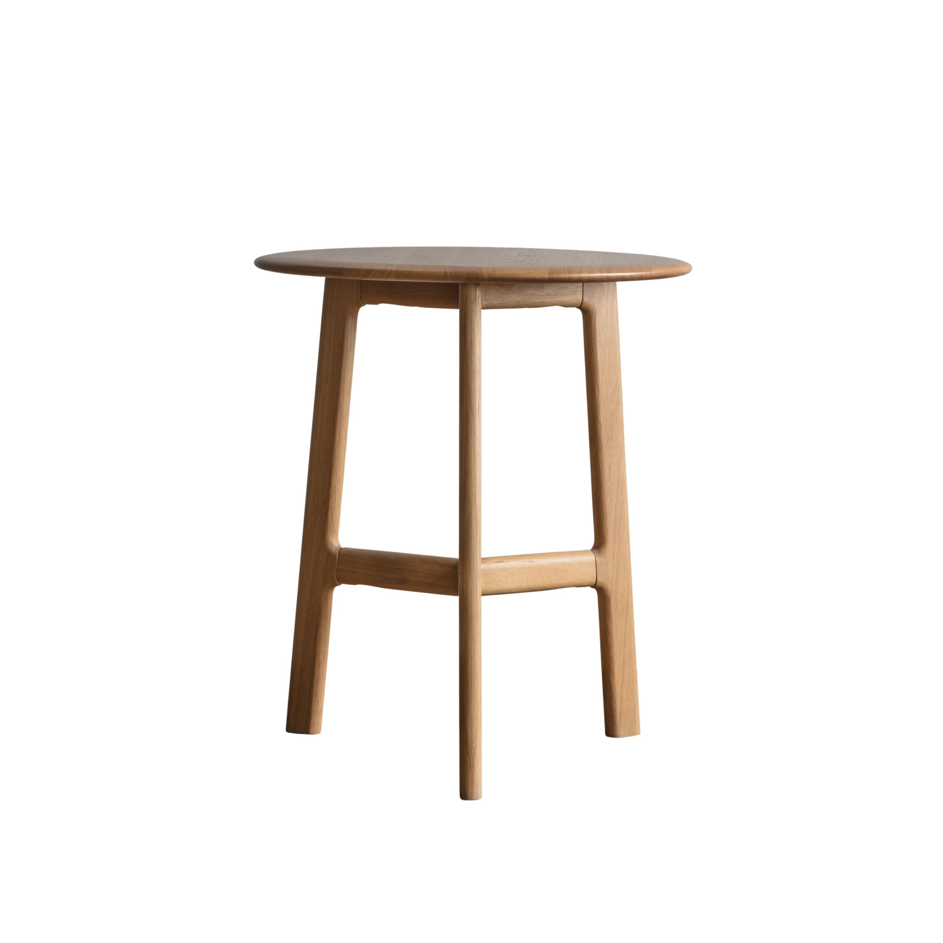 Modera Round Solid Oak Side Table - Maison Rêves UK