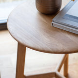 Modera Round Solid Oak Side Table - Maison Rêves UK