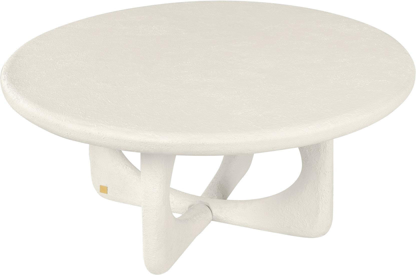 Neo Off White Circular Coffee Table - Maison Rêves UK