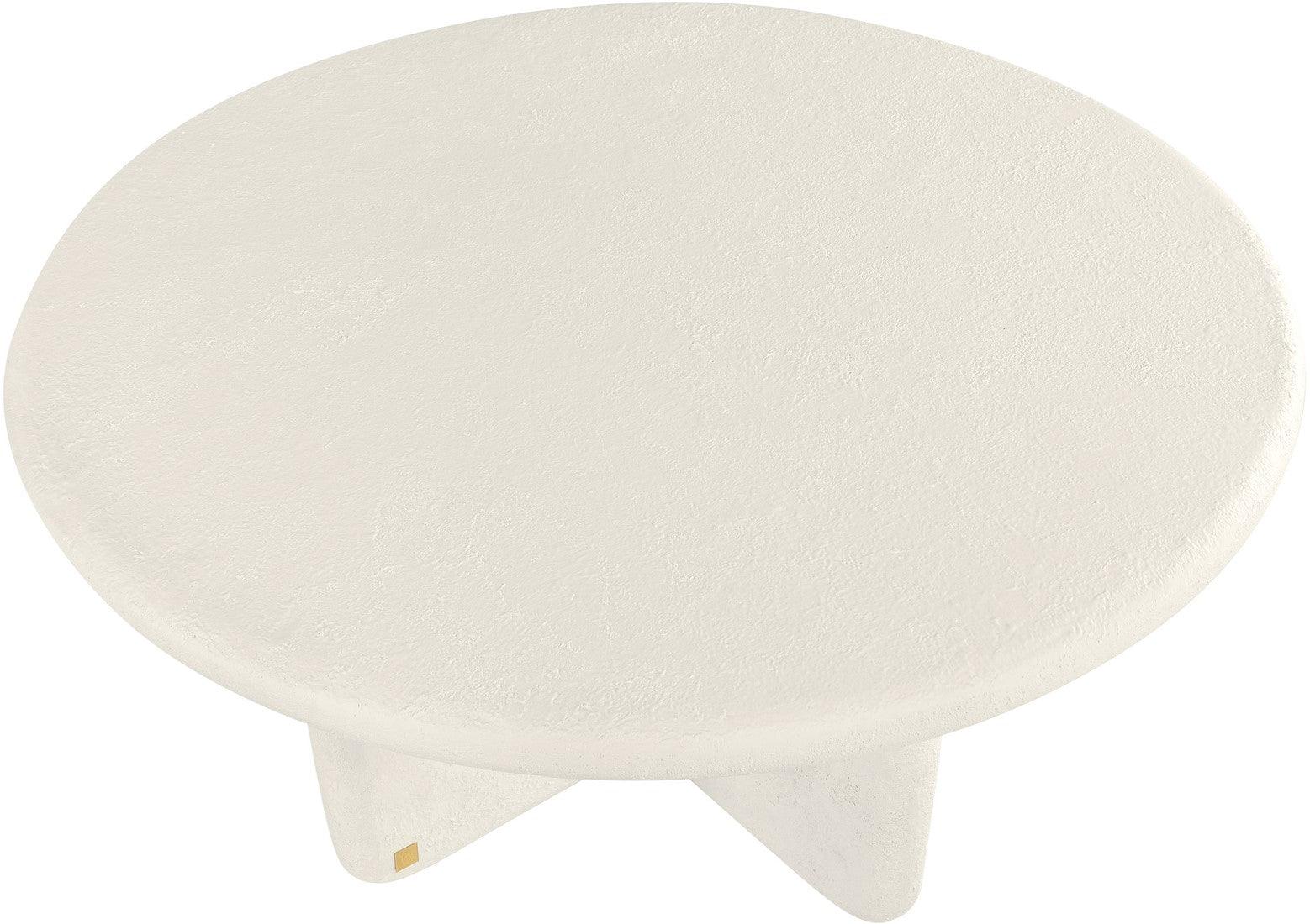Neo Off White Circular Coffee Table - Maison Rêves UK
