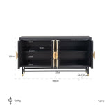 Novas 4 Door Mango Wood Sideboard with Black Iron Frame by Richmond Interiors - Maison Rêves UK