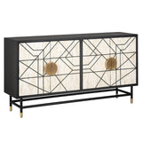 Novas 4 Door Mango Wood Sideboard with Black Iron Frame by Richmond Interiors - Maison Rêves UK