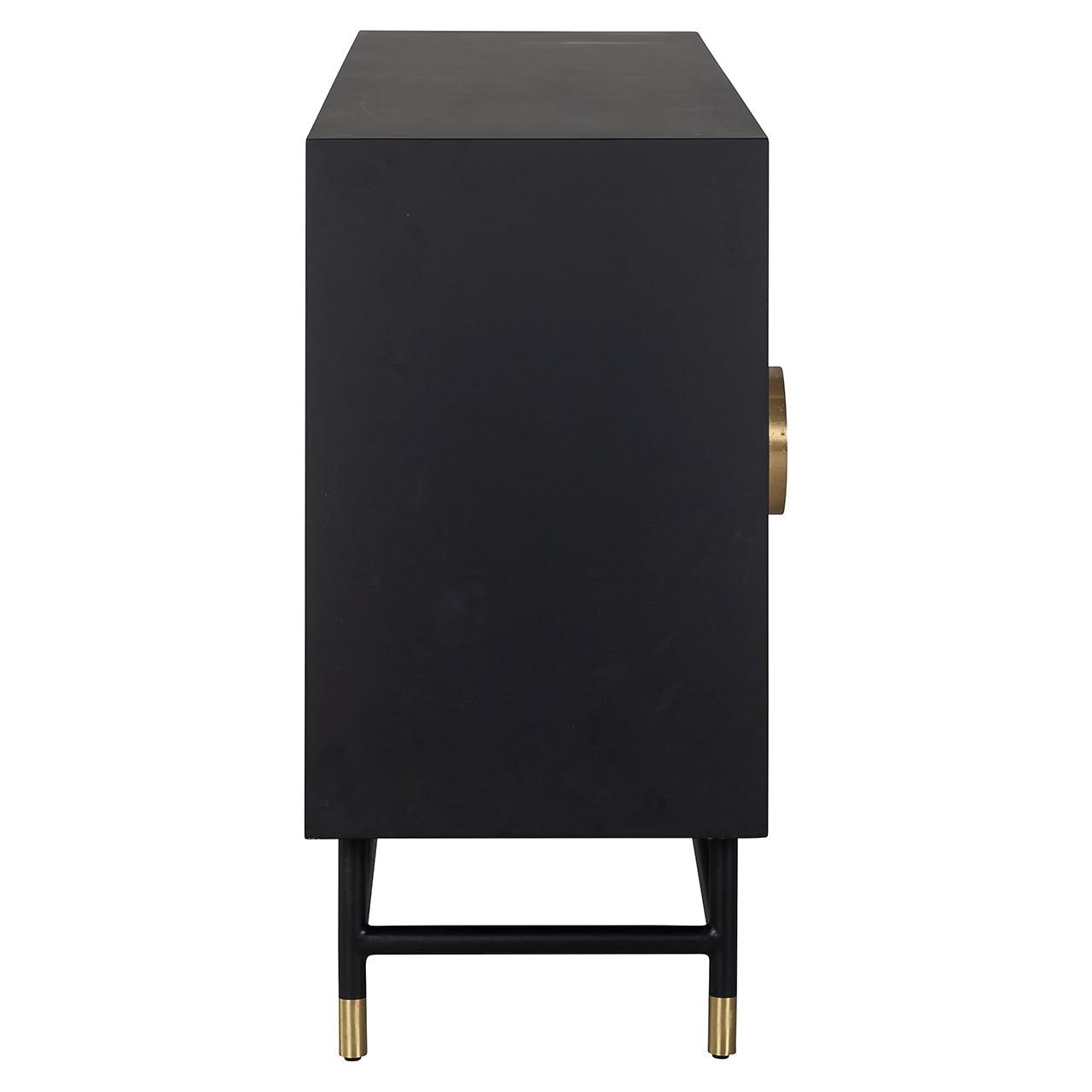 Novas 4 Door Mango Wood Sideboard with Black Iron Frame by Richmond Interiors - Maison Rêves UK