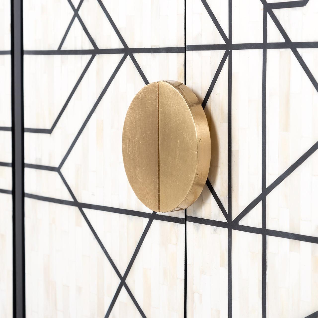 Novas 4 Door Mango Wood Sideboard with Black Iron Frame by Richmond Interiors - Maison Rêves UK