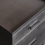 Oakridge 2 Drawer Dark Grey Metal Pedestal - Maison Rêves UK