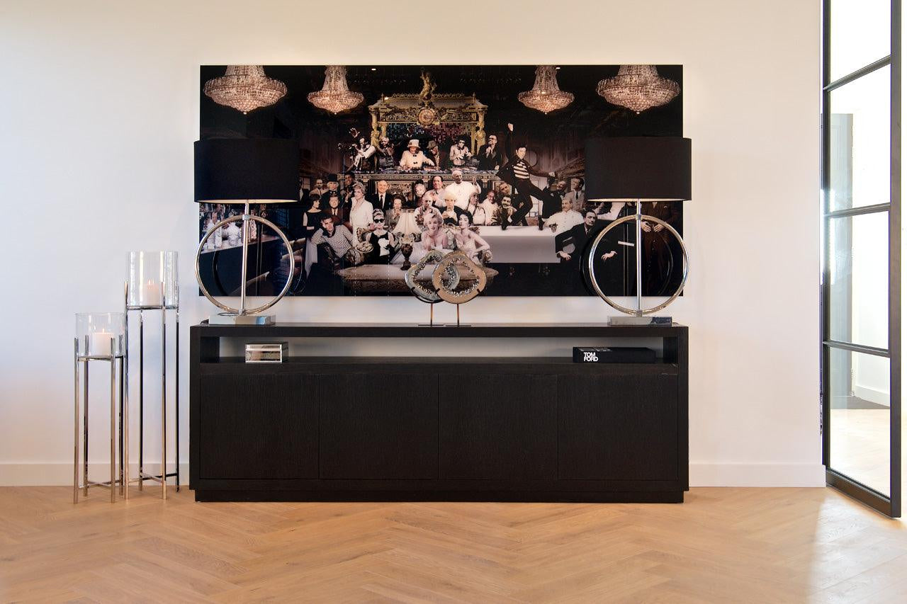 Oakura Large Black Oak Wood Sideboard by Richmond Interiors - Maison Rêves UK