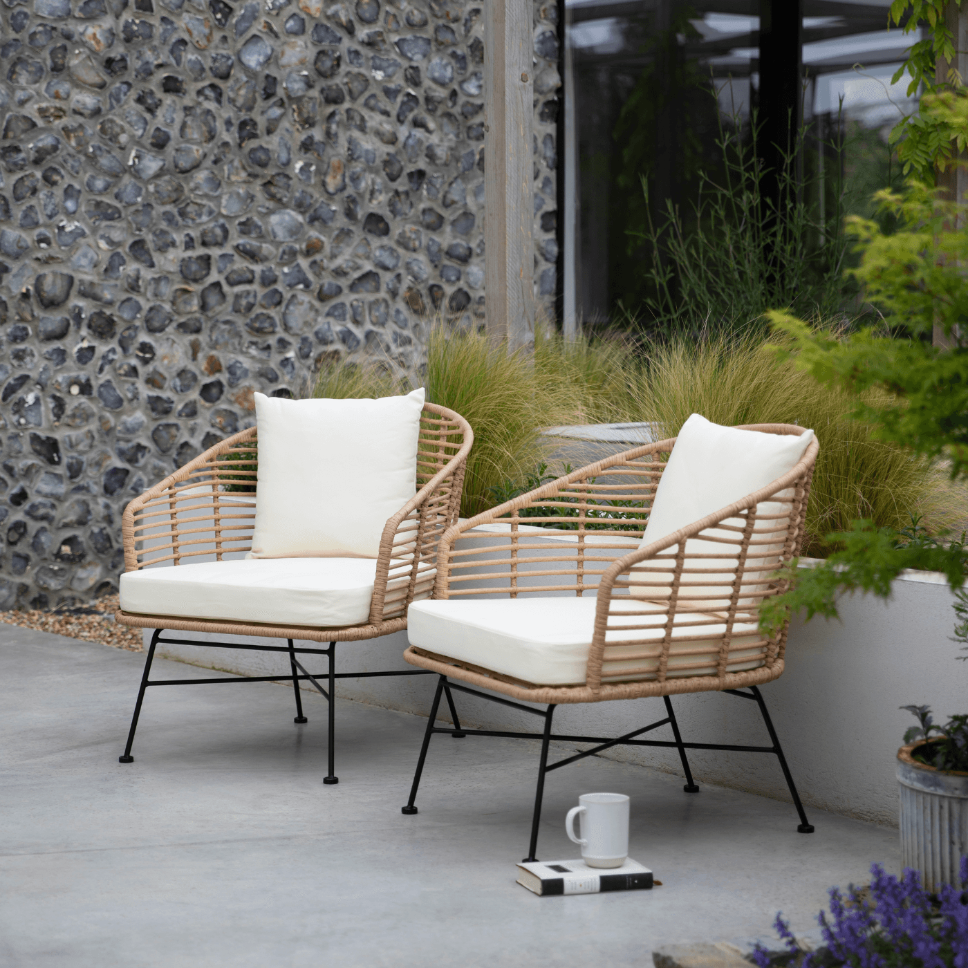 Pair of Outdoor Bamboo Hampstead Armchairs - Maison Rêves UK