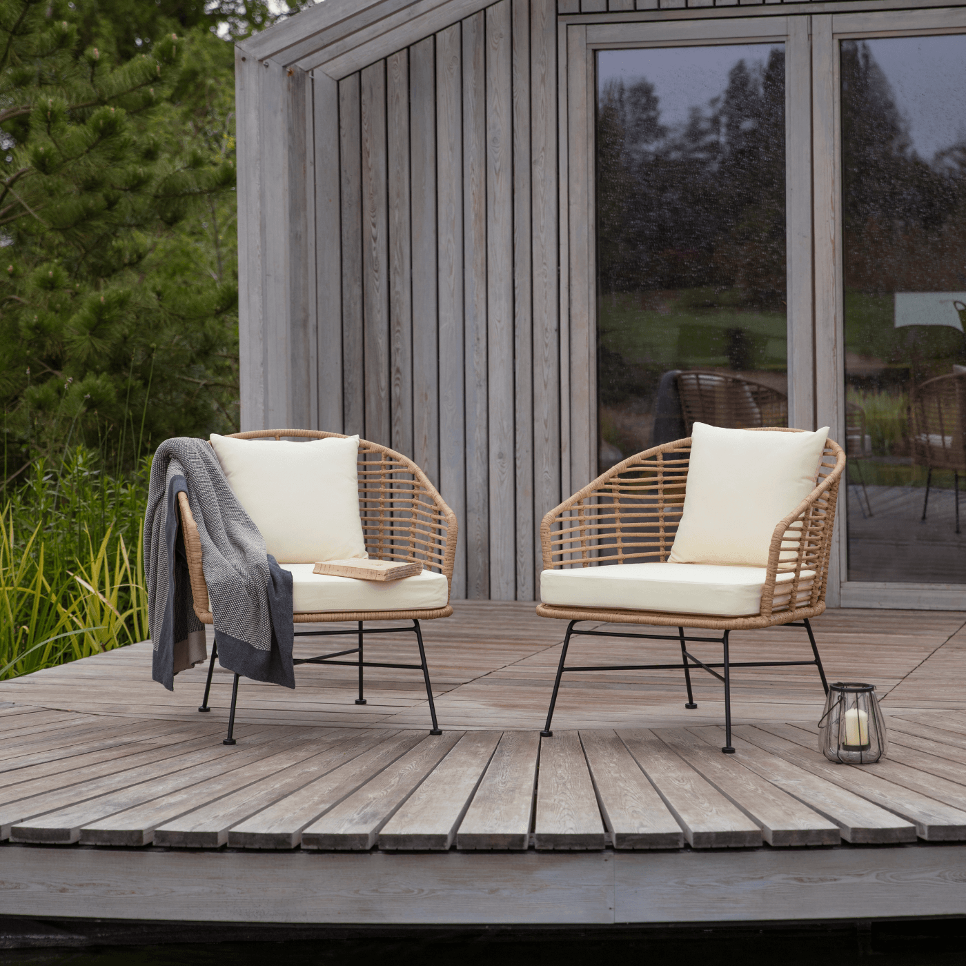Pair of Outdoor Bamboo Hampstead Armchairs - Maison Rêves UK