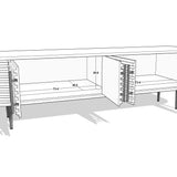 Paris Natural Walnut Media Unit with Gold Brass Handles by Berkeley Designs - Maison Rêves UK