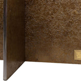 Ray Bronze Steel Console Table with Brown Oak Wood Top - Maison Rêves UK