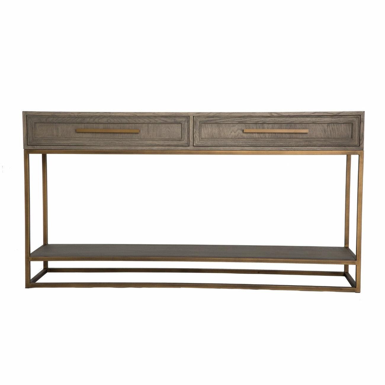 Renmin 160 Reclaimed Oak Console Table with 2 Drawers by Eccotrading Design London - Interitower | UK