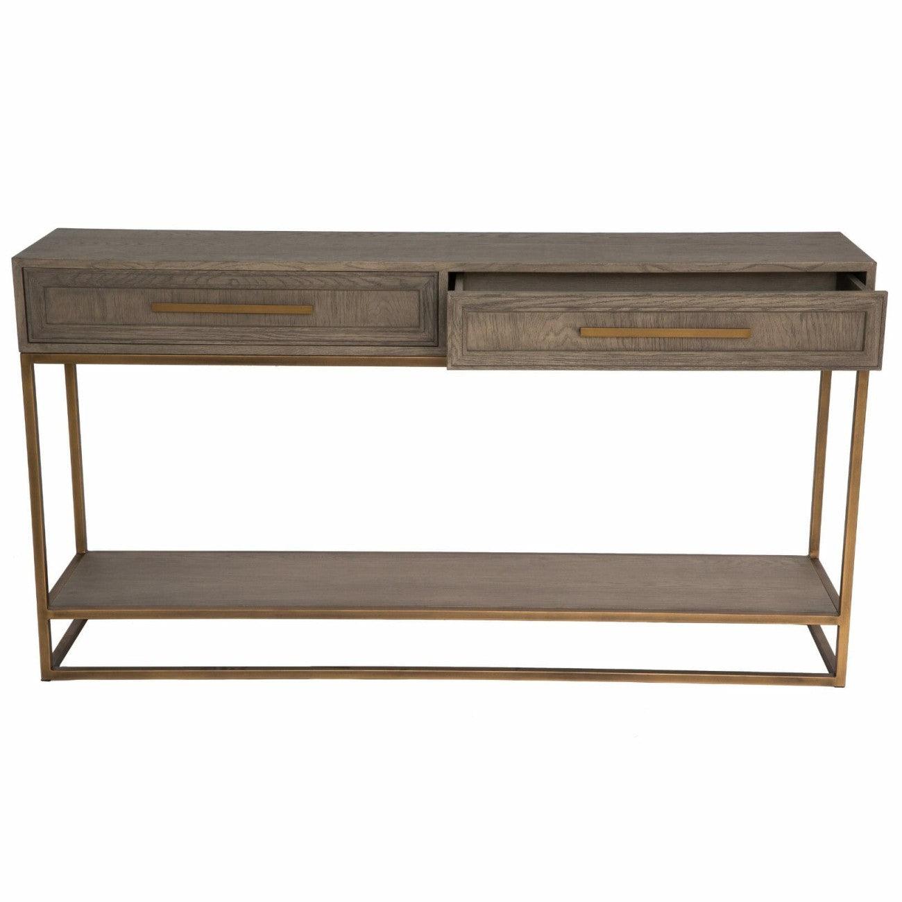 Renmin 160 Reclaimed Oak Console Table with 2 Drawers by Eccotrading Design London - Interitower | UK
