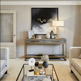 Renmin 160 Reclaimed Oak Console Table with 2 Drawers by Eccotrading Design London - Interitower | UK