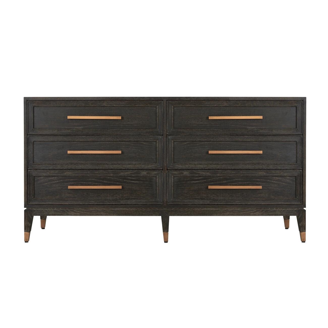 Renmin 6 Drawer Chest Reclaimed Carbon Oak by Eccotrading Design London - Maison Rêves UK