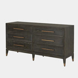 Renmin 6 Drawer Chest Reclaimed Carbon Oak by Eccotrading Design London - Maison Rêves UK