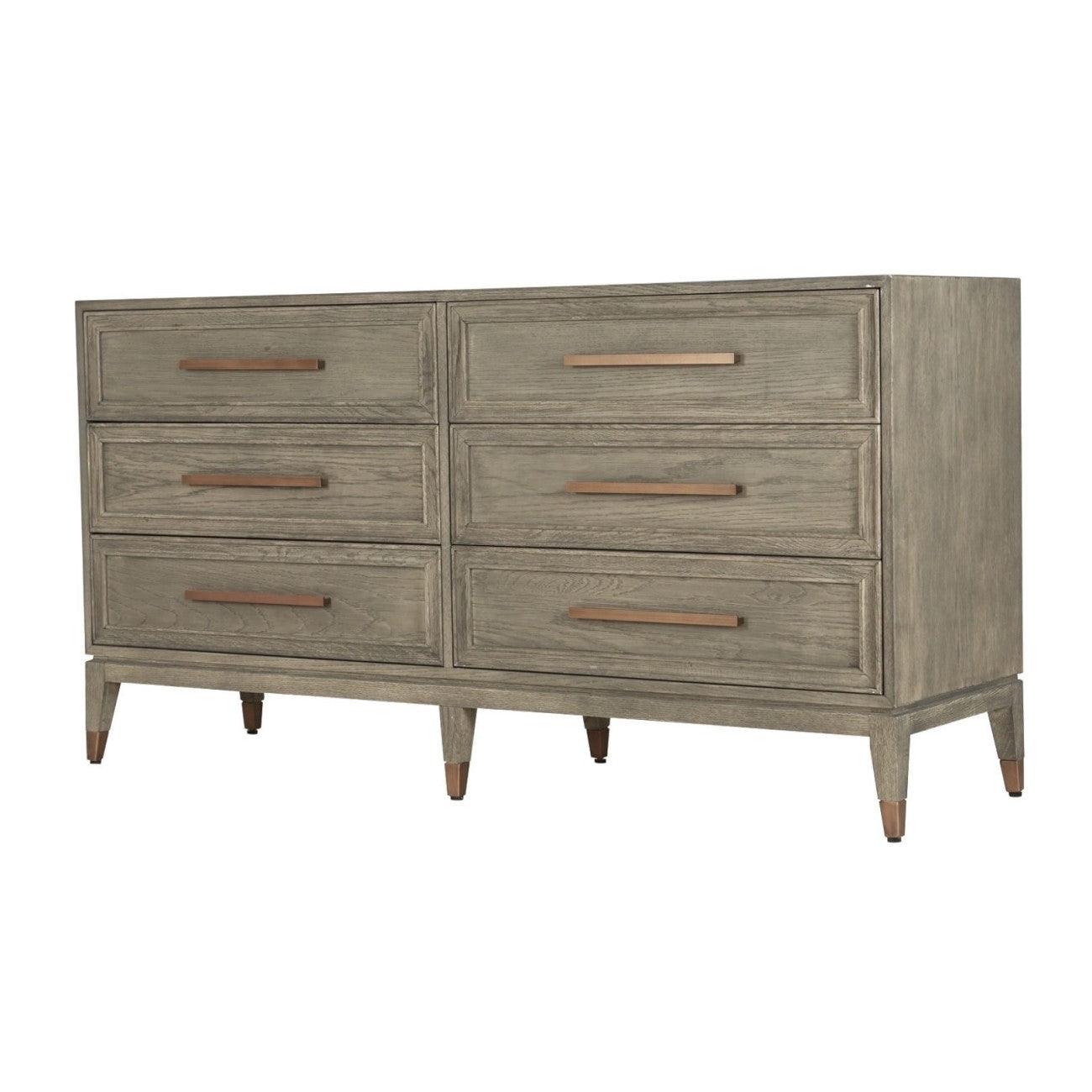 Renmin 6 Drawer Chest Reclaimed Grey Oak by Eccotrading Design London - Maison Rêves UK