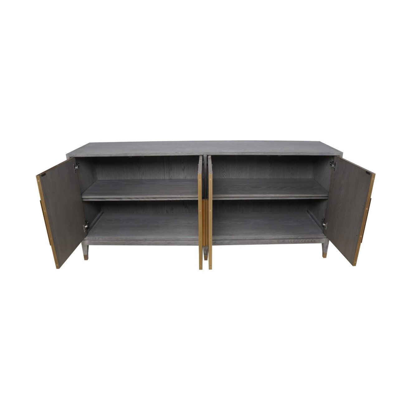 Renmin Cabinet 4 Door Grey Reclaimed Oak by Eccotrading Design London - Maison Rêves UK