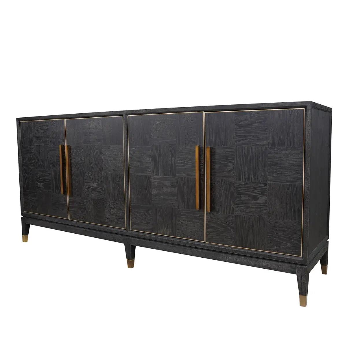 Renmin Cabinet 4 Door Reclaimed Carbon Oak by Eccotrading Design London - Maison Rêves UK