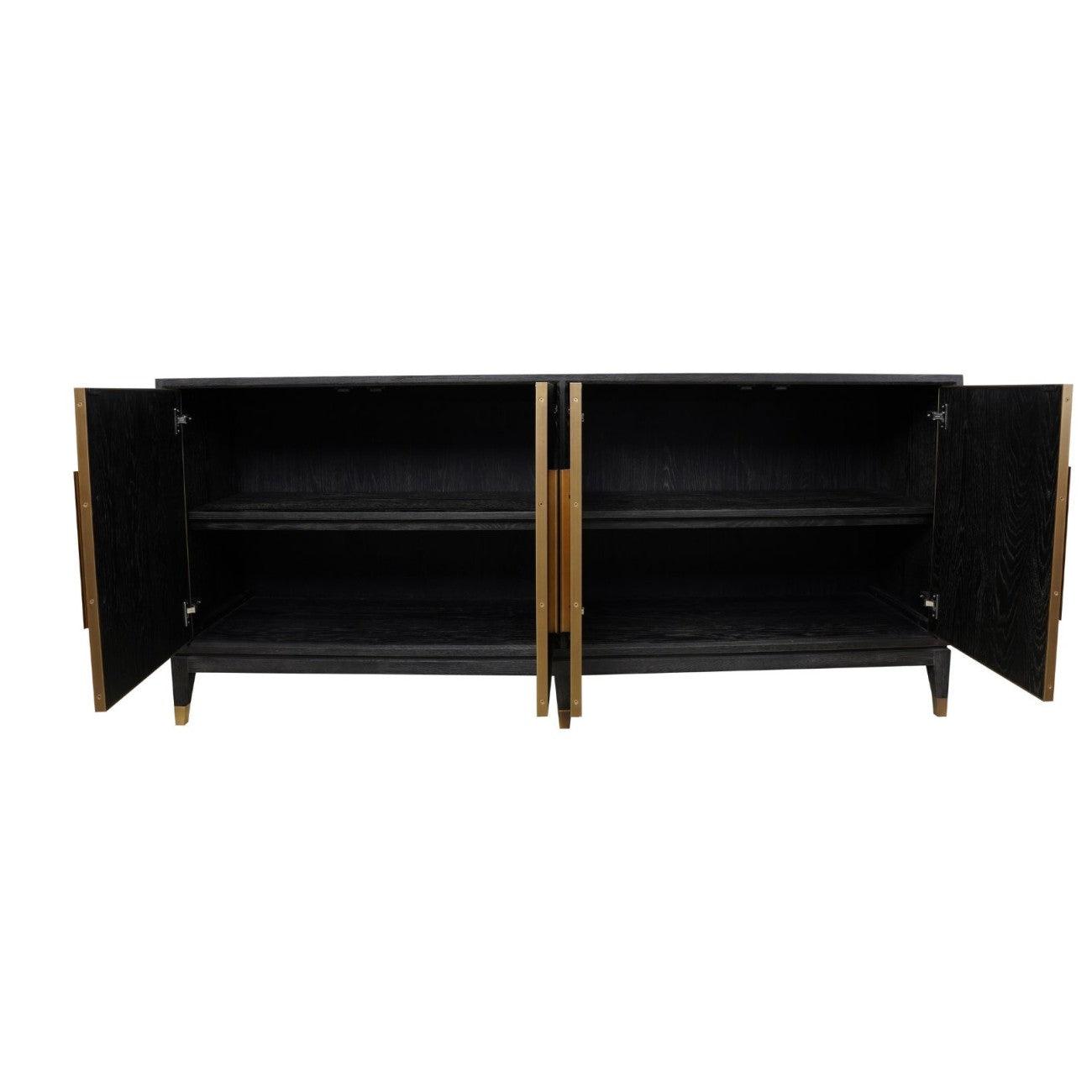 Renmin Cabinet 4 Door Reclaimed Carbon Oak by Eccotrading Design London - Maison Rêves UK