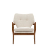 Rivervista Armchair Cream Fabric with Oak Frame - Maison Rêves UK