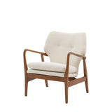 Rivervista Armchair Cream Fabric with Oak Frame - Maison Rêves UK
