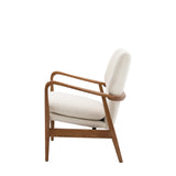 Rivervista Armchair Cream Fabric with Oak Frame - Maison Rêves UK